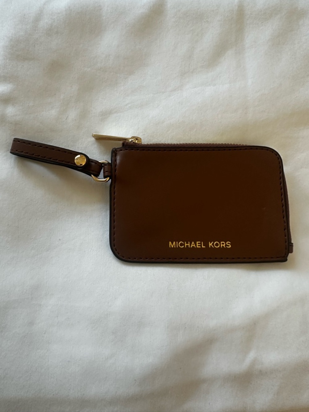 Michael Kors Jet Set Travel Small Brown Coin Pouch ID Card Holder